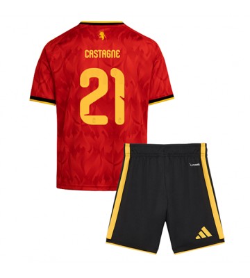 Belgien Timothy Castagne #21 Hemmaställ Barn VM 2026 Kortärmad (+ Korta byxor)